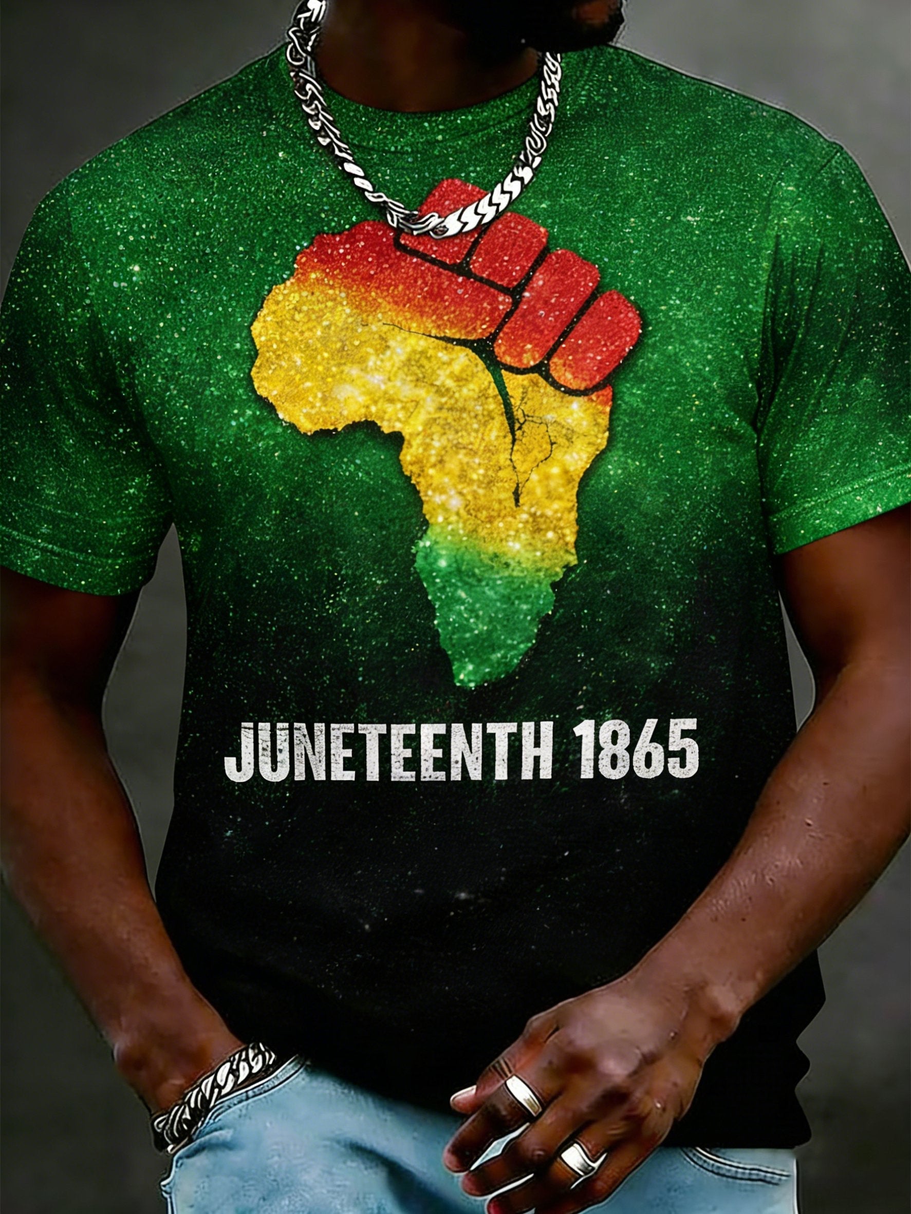 Men's Black Juneteenth Short-Sleeve T-Shirt
