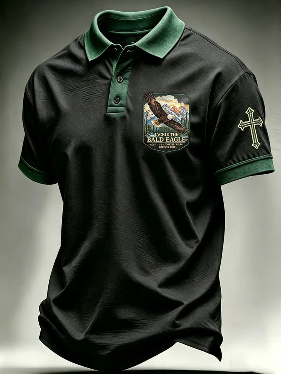 Men'S  Fly Free Jackie Print Casual Polo Shirt