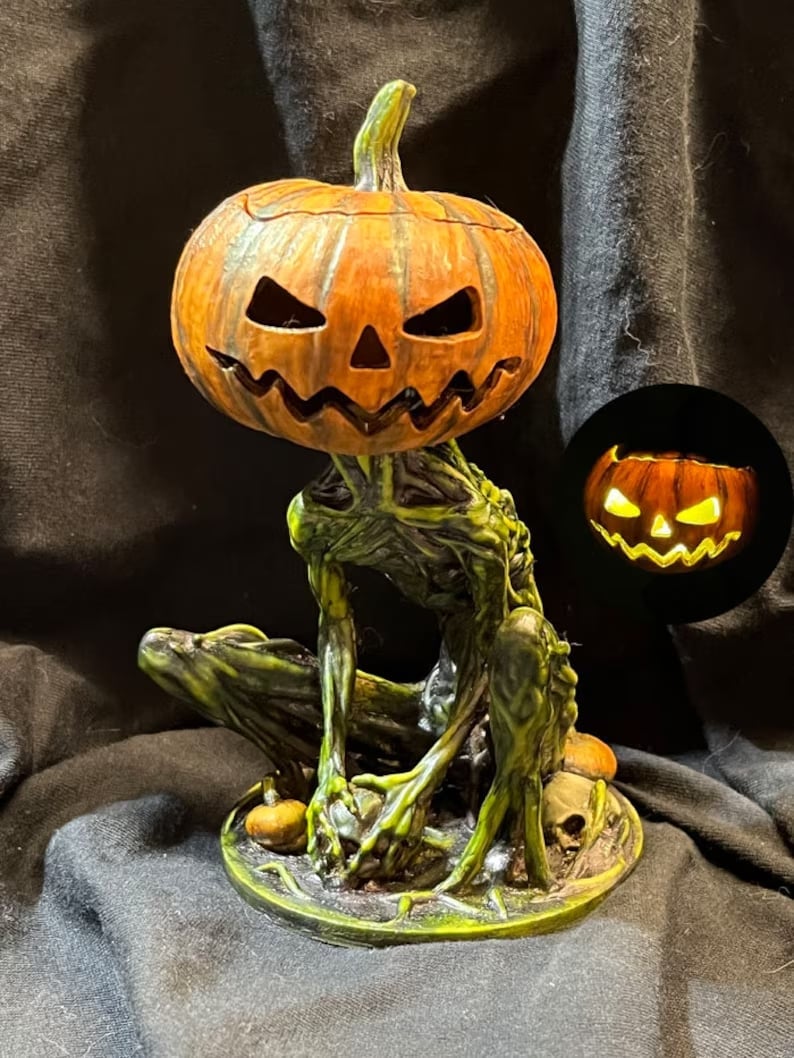 🎃Halloween horror ORIGINAL pumpkin head Ghouls monster Made USA 5.52in