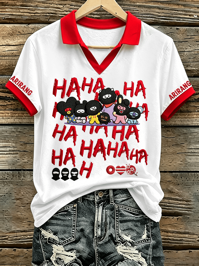 🔥Buy 3 Get 15% Off🔥Music Lovers' Collared Comfortable Women's Short-Sleeved T-Shirt