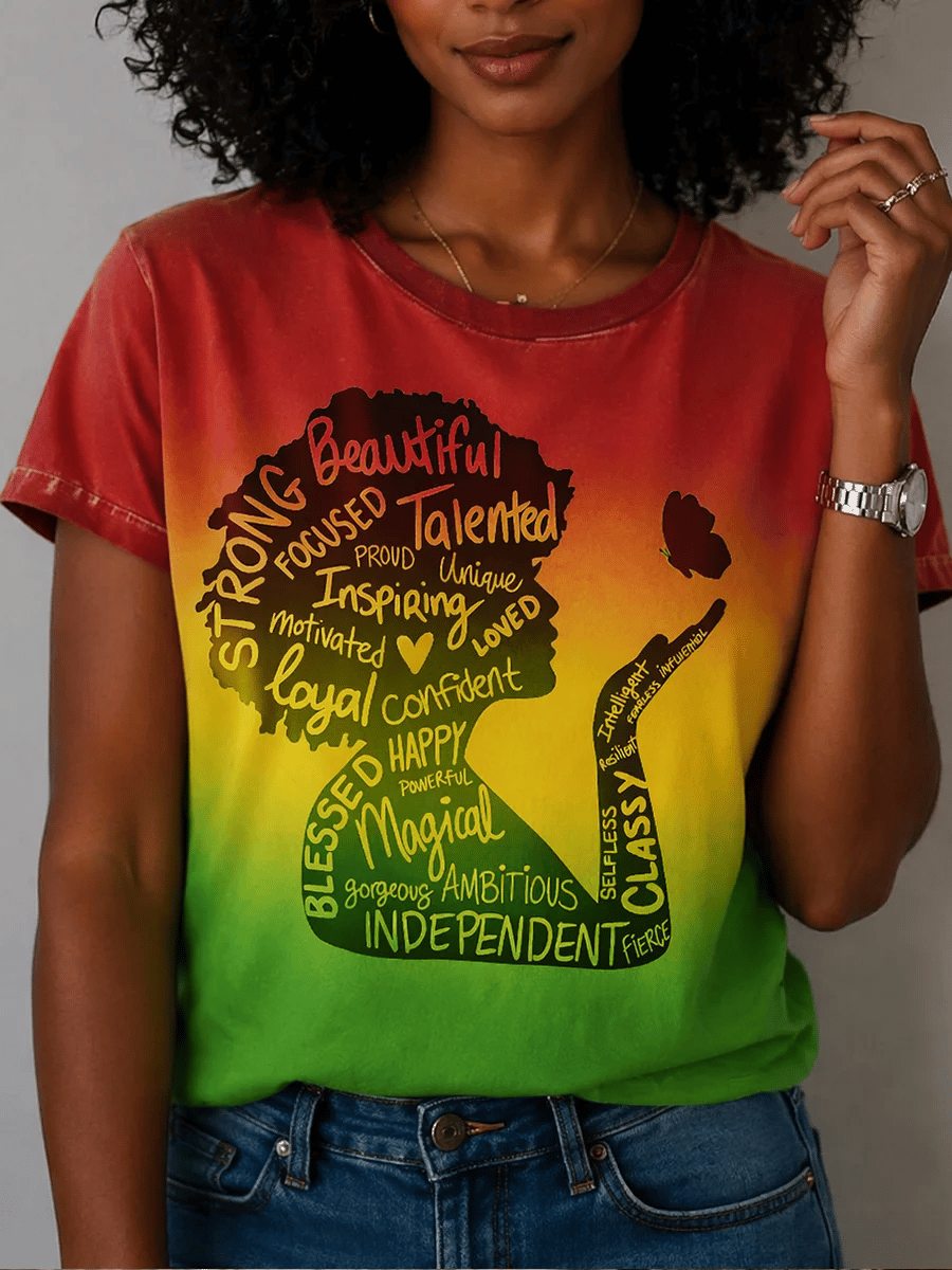 Women's Juneteenth Print Casual T-shirt