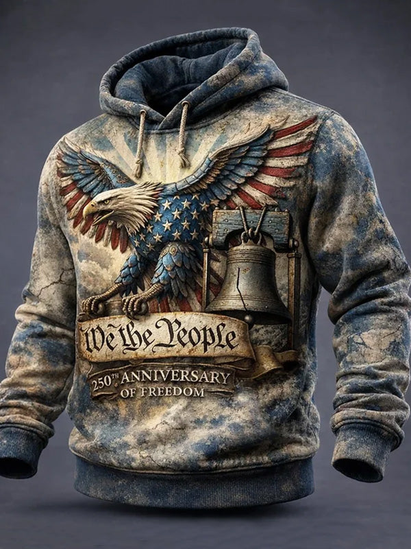 Men's We The People Anniversary Of Freedom Eagle Print Casual Hoodie