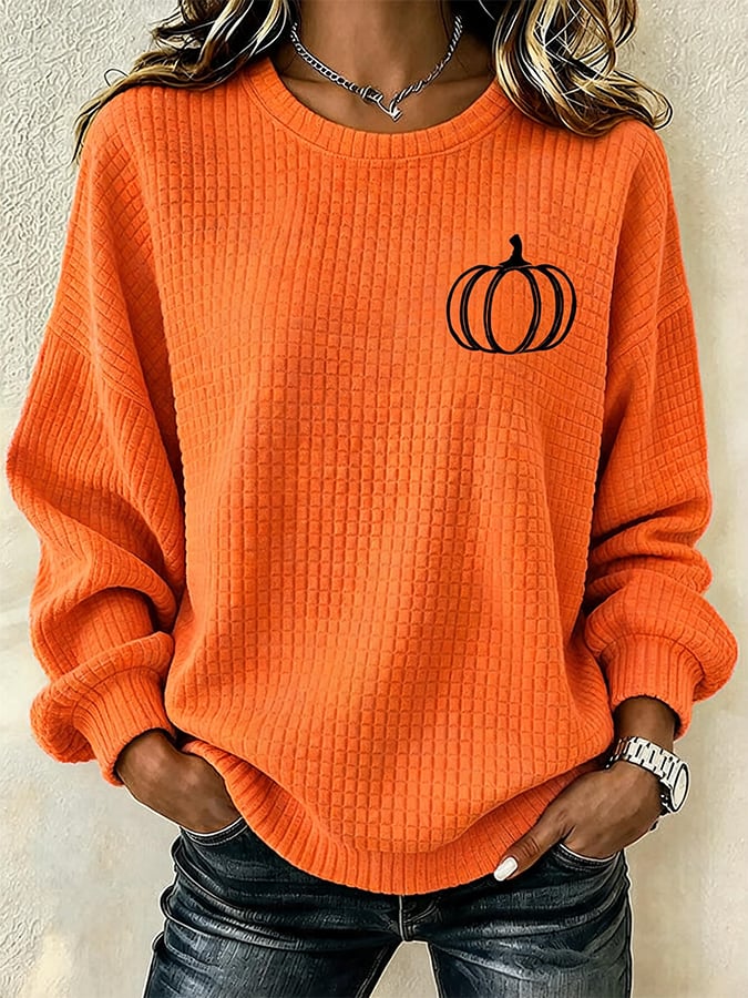 Women's Casual Autumn Printed Pullover Sweatshirt