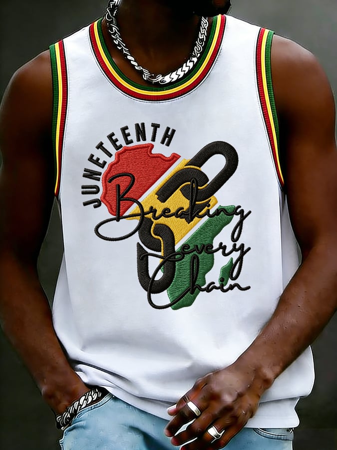Men's Juneteenth Breaking Every Chain Print Polo Shirt