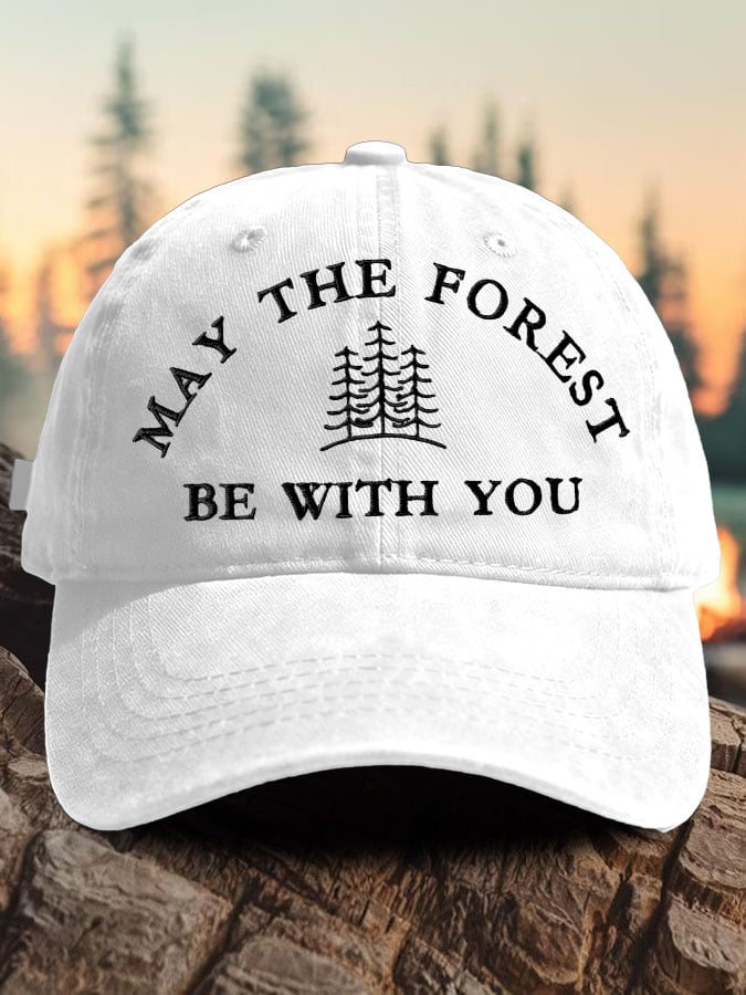Retro May The Forest Be With You Print Baseball Cap
