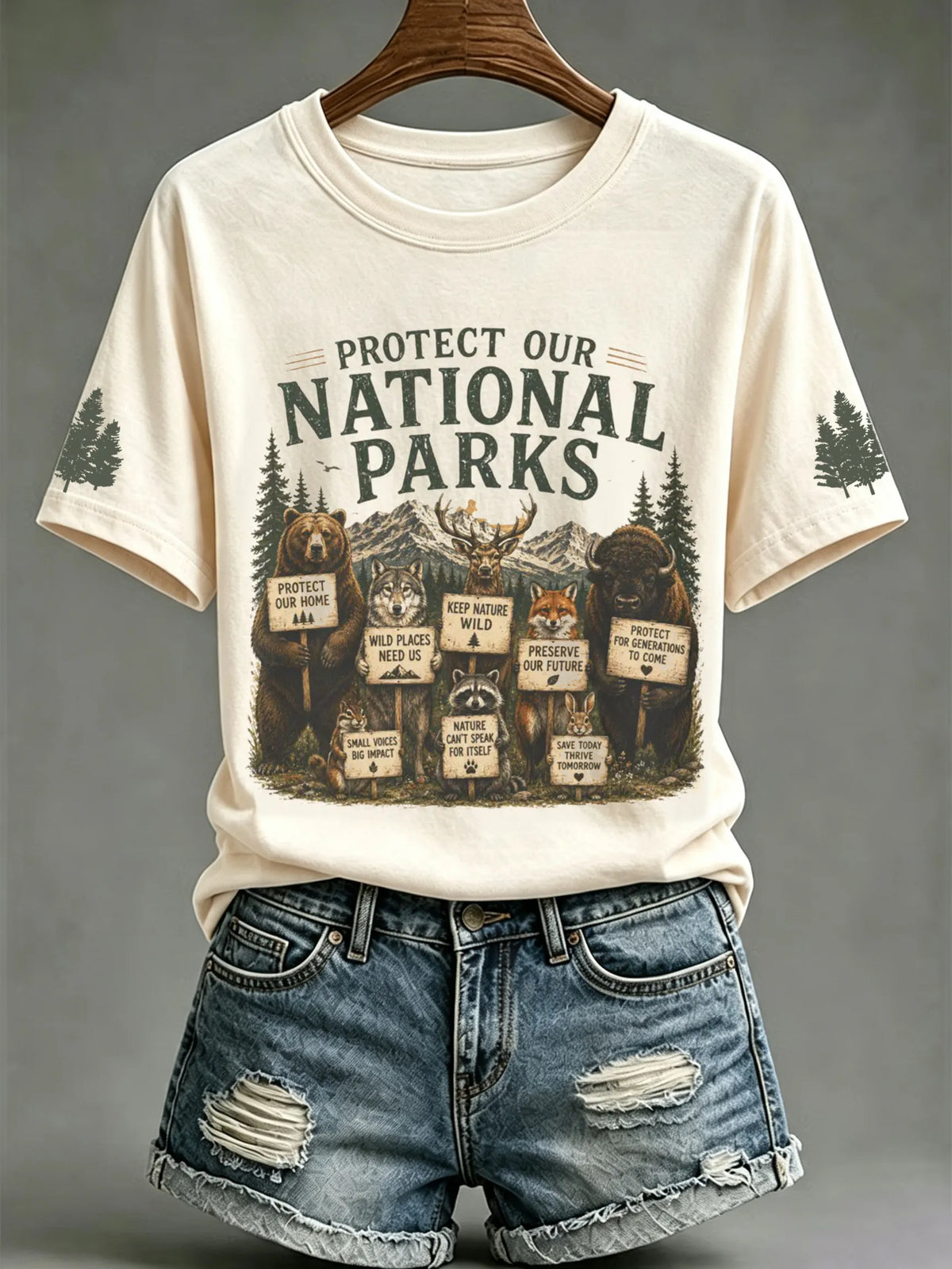 Women's Protect Our National Parks Print Short-Sleeve Top
