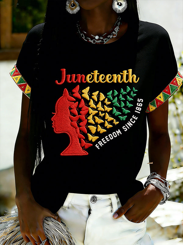 Women's Juneteenth Freedom Since 1865 Art Print Casual T-Shirt
