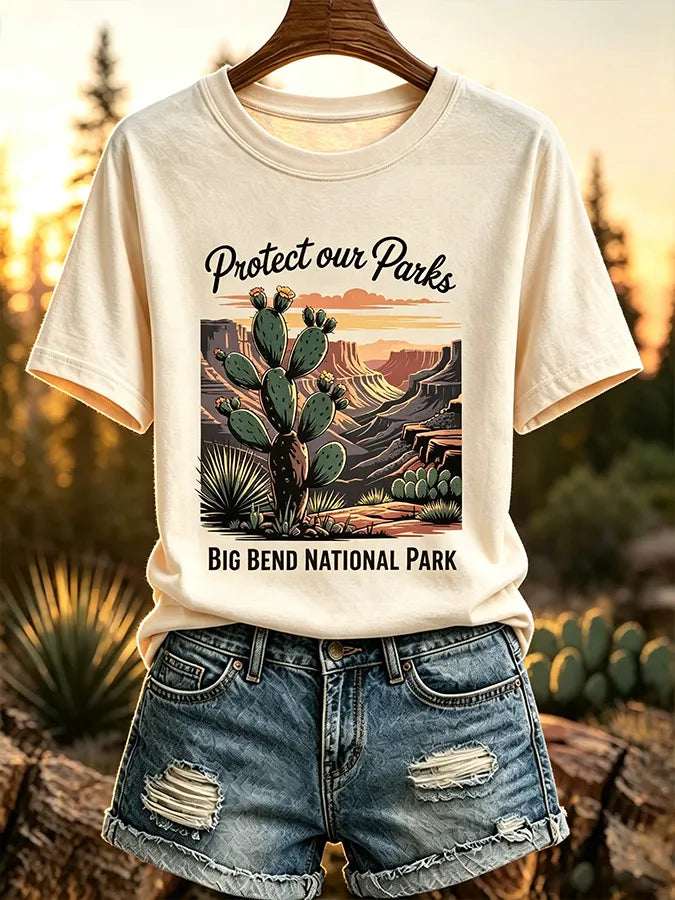 Women's Protect Our National Parks Print Short-Sleeve Top