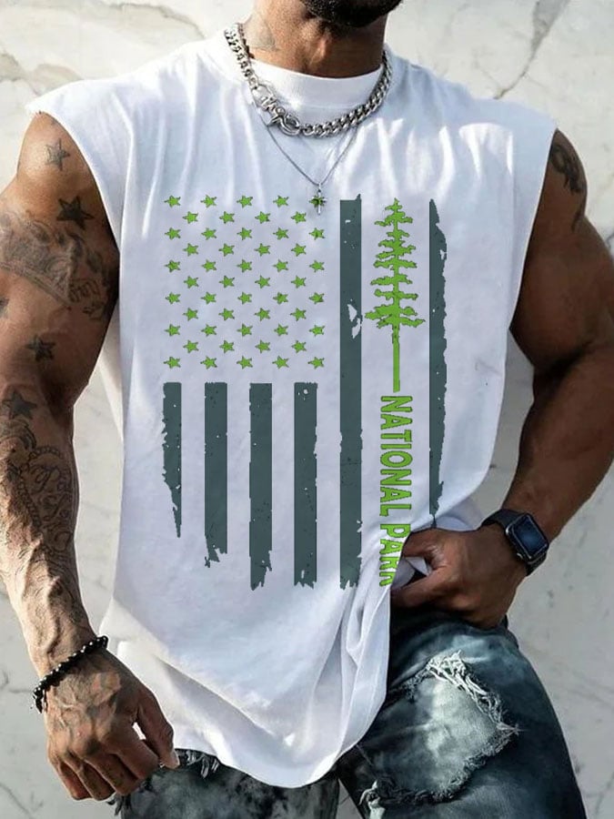 Men's National Park Print Casual Vest