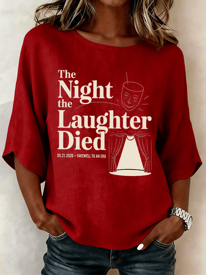 Women's "Night When Laughter Stops" Printed Comfortable Top