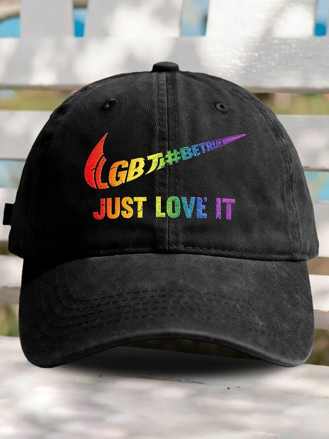 Retro Pride Parade Be True Just Love It Print Baseball Cap