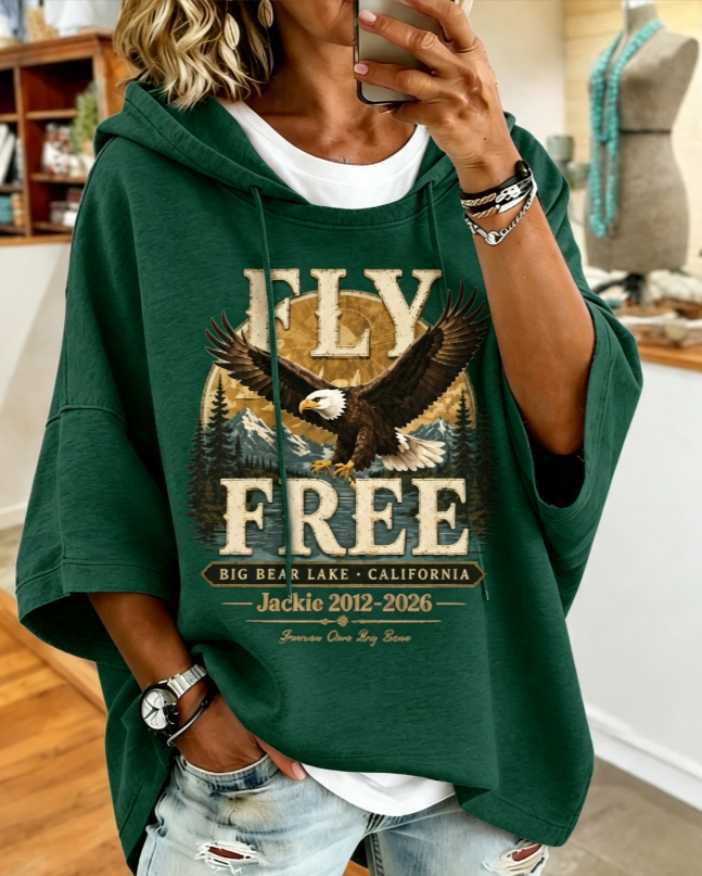 Women's Jackie The Eagle Printed Hoodie
