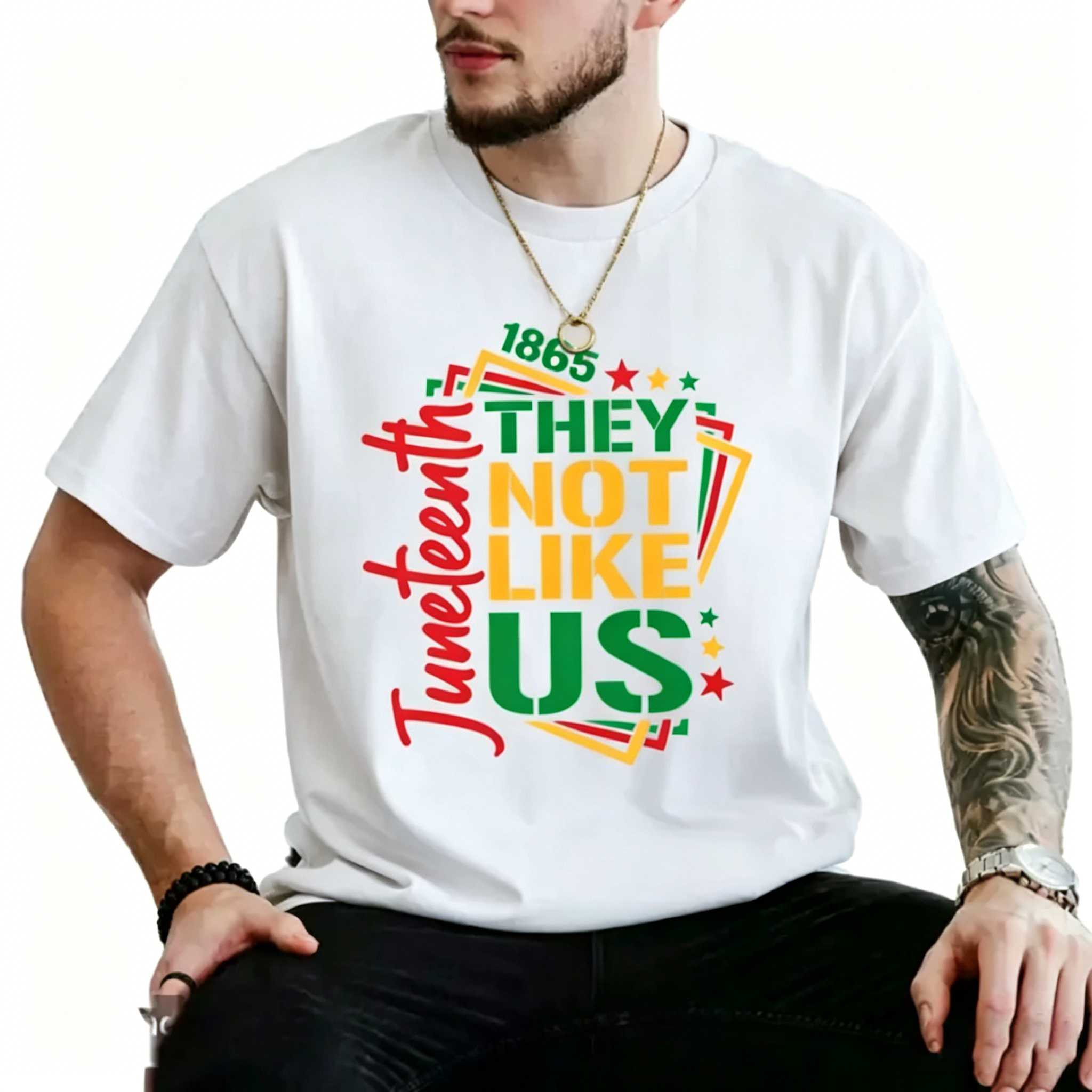 Men's  They Not Like Us Juneteenth independence day T-shirt