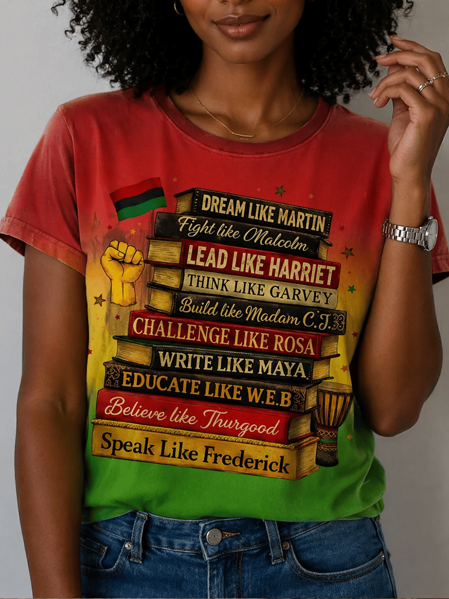Women's Juneteenth Print Casual T-shirt