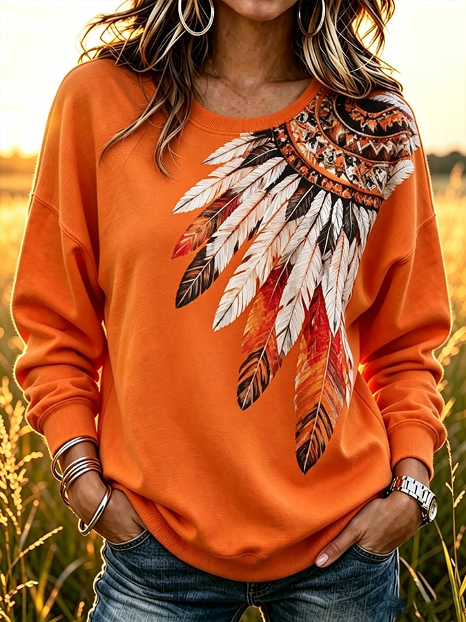 Women's Orange Shirt Day Print Sweatshirt