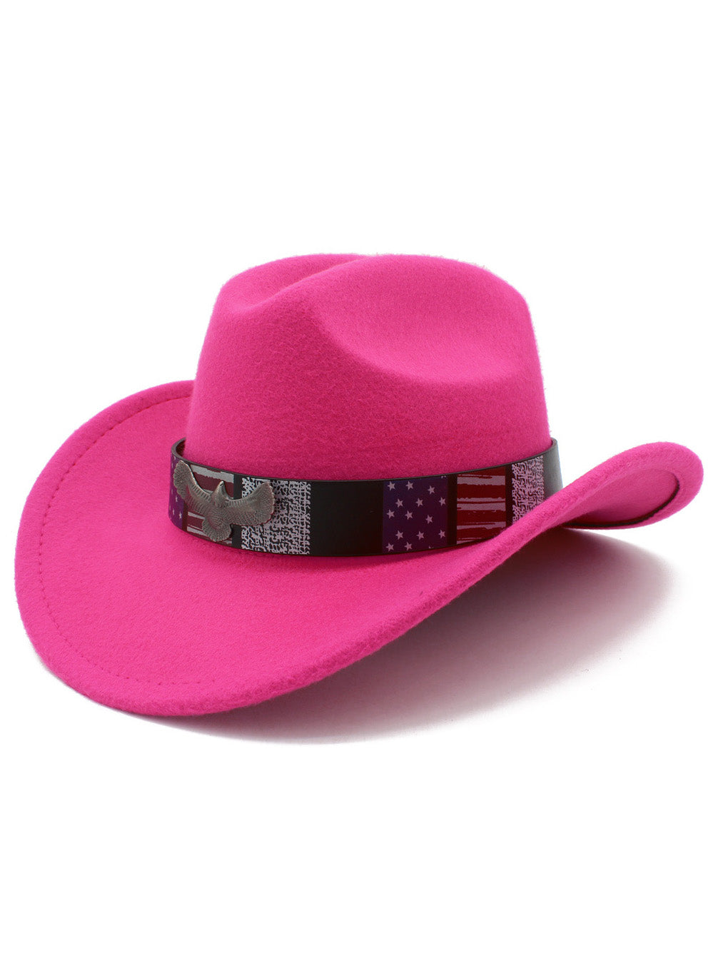 Men's American Flag Eagle Independence Day Wide Brim Cowboy Hat
