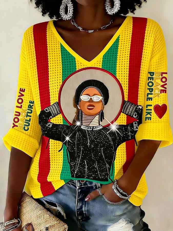 Women's Juneteenth Print Casual Top — Beyoné Edition