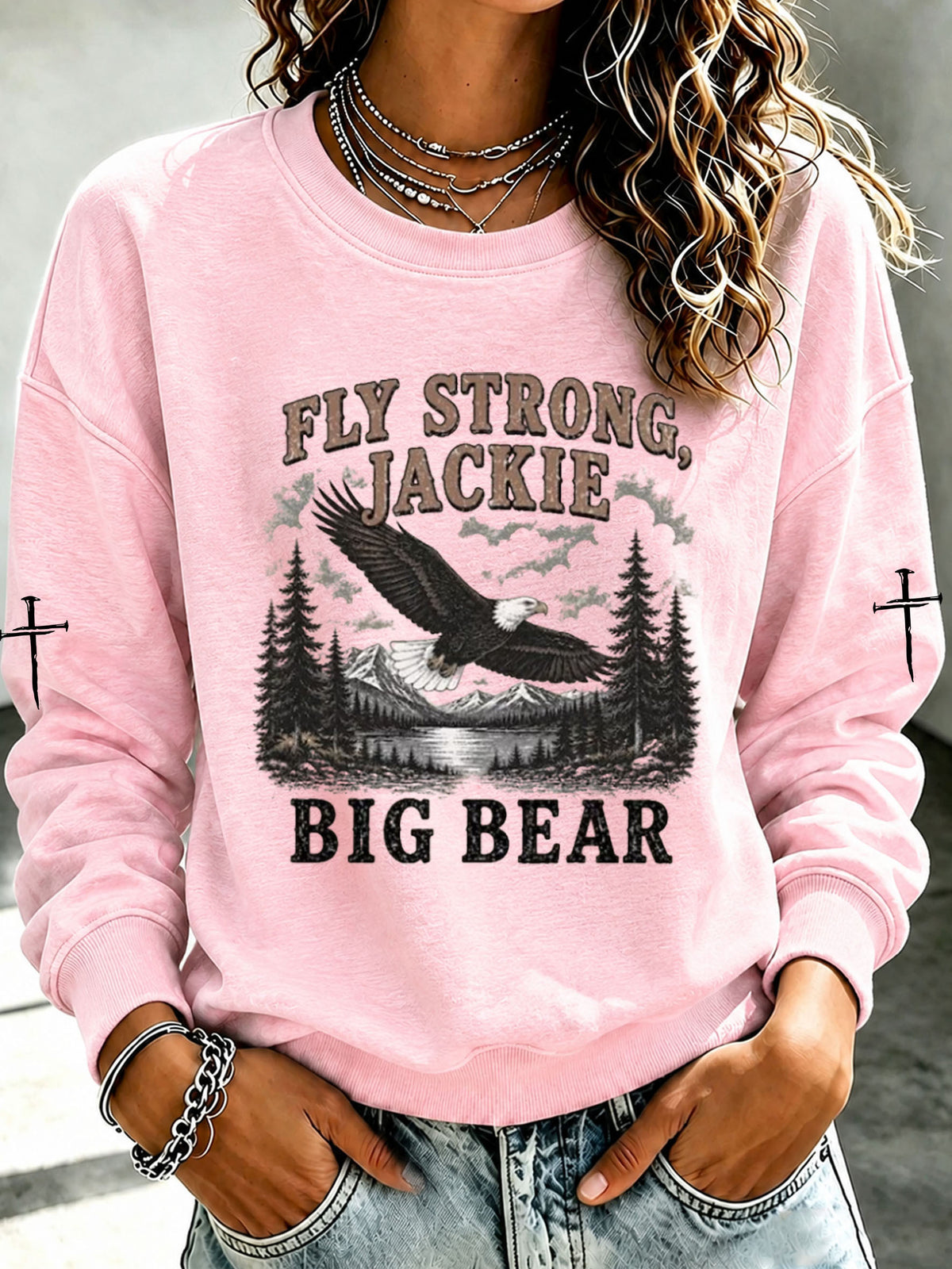 Women'S Fly Strong Jackie Big Bear Printed Sweatshirt