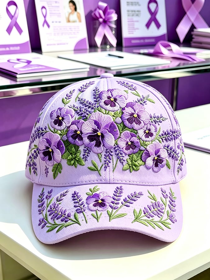 Purple Art Print Cap