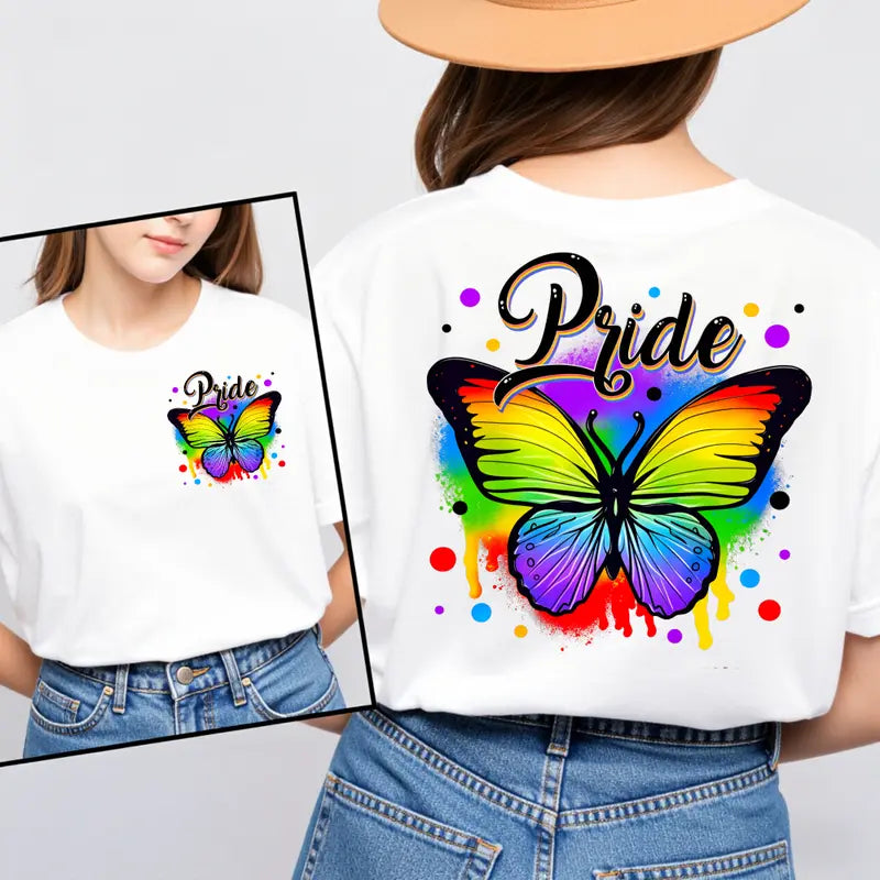 Pride Butterfly T-shirt, LGBTQ Support Tee, Pride Month Shirt