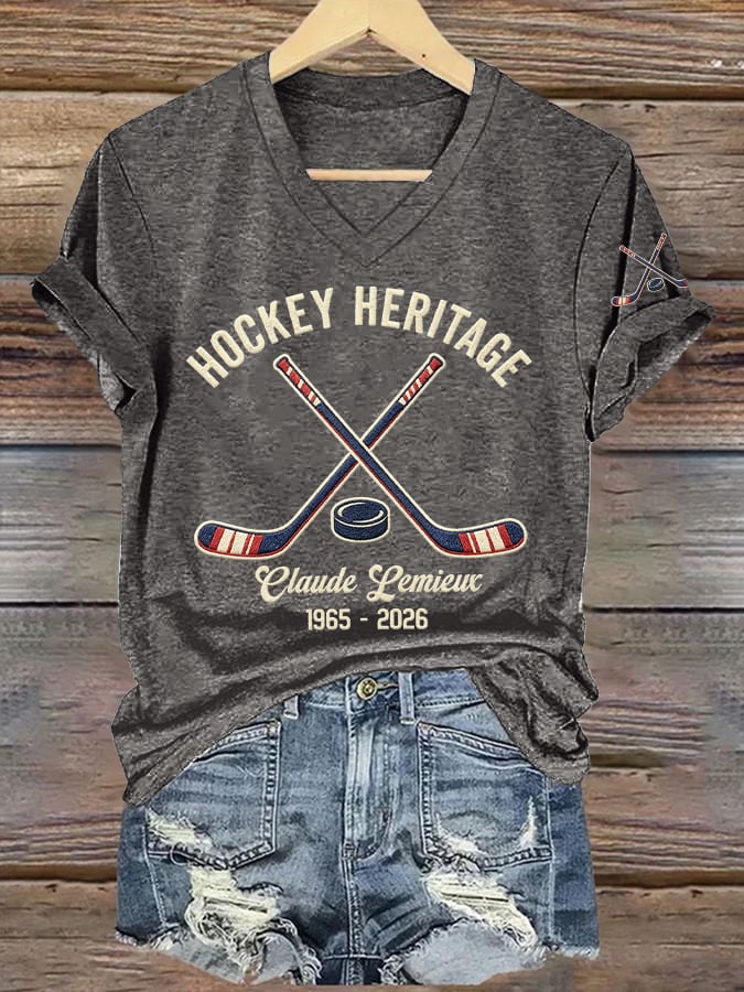 Women's Hockey Heritage Print Casual T-shirt