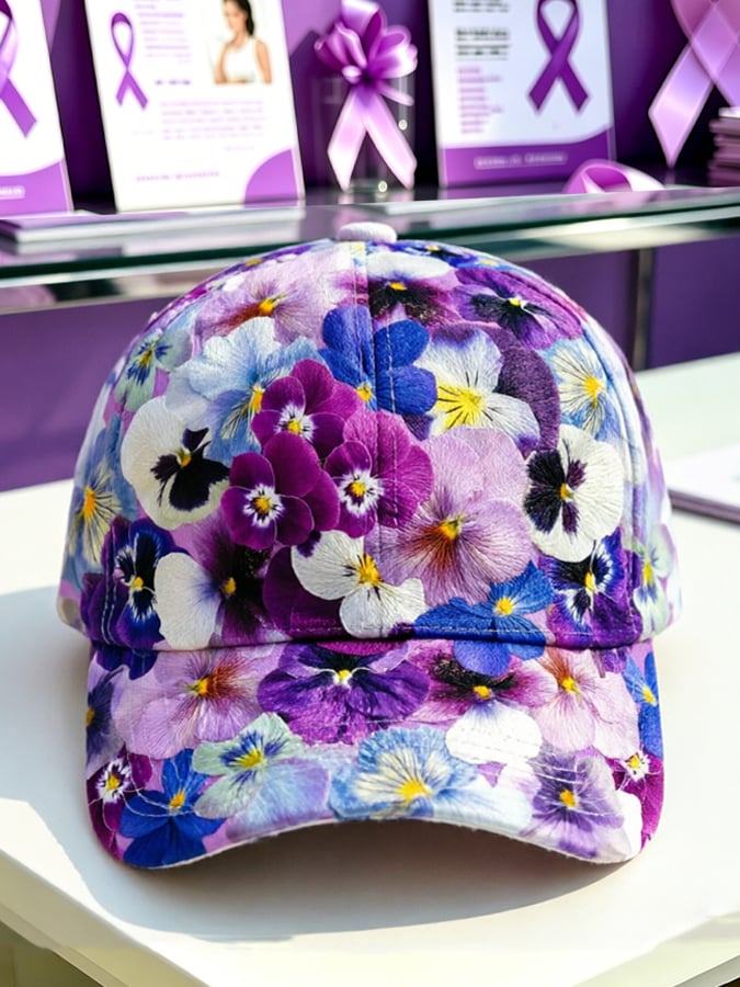 Purple Art Print Cap