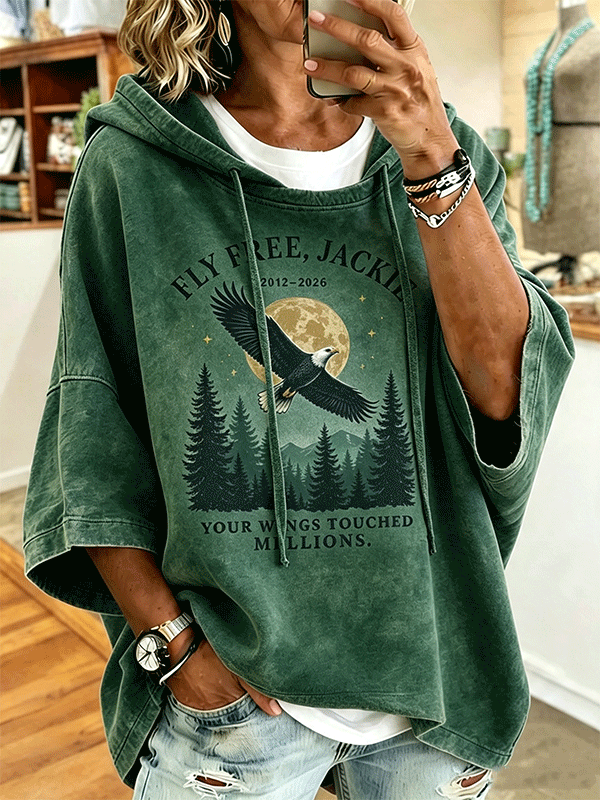 Women'S Fly Free Jackie 2012‐2026 Moon Eagle Oversized Hoodie