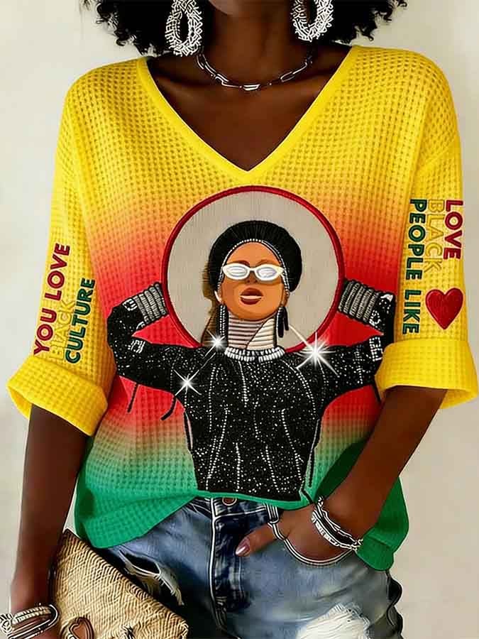 Women's Juneteenth Print Casual Top — Beyoné Edition