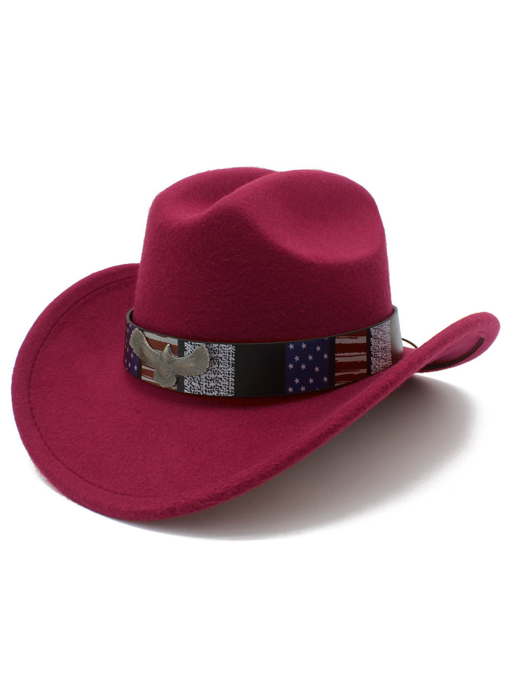 Men's American Flag Eagle Independence Day Wide Brim Cowboy Hat