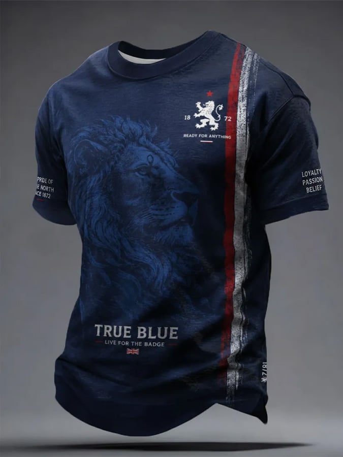 Men's Casual T-Shirt with England Football Print