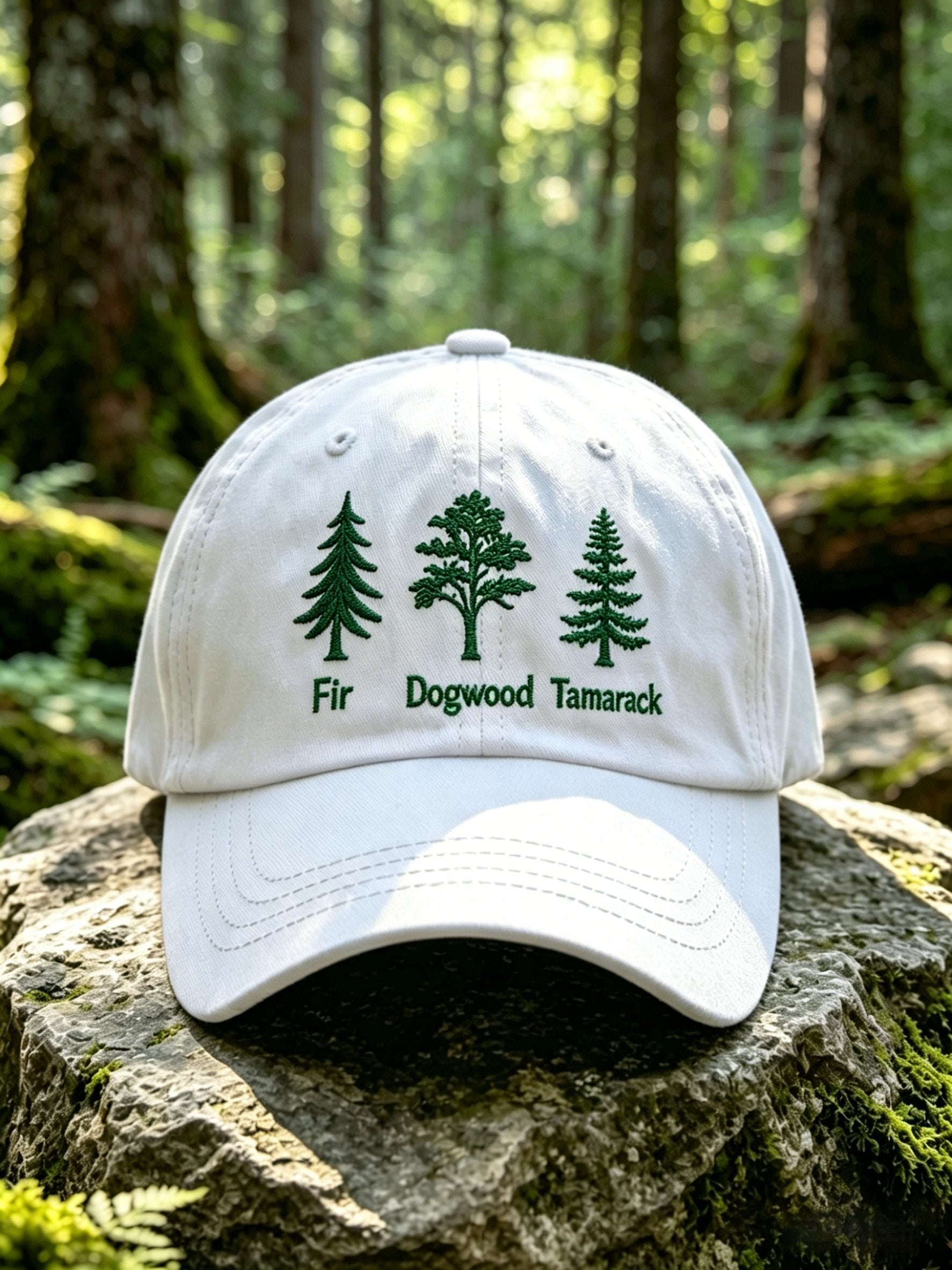 Retro Fir Dogwood Tamarack Save The Forest Service Print Baseball Cap
