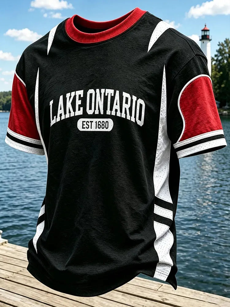 Men's Canada Lake Ontario Art Printed T-shirt