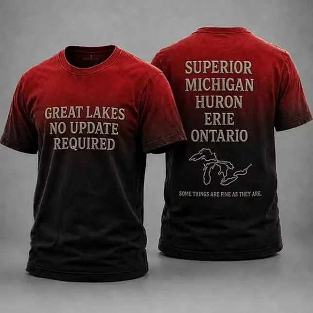 Men's Lake Ontario Gradient Color Print Short-sleeve T-shirt