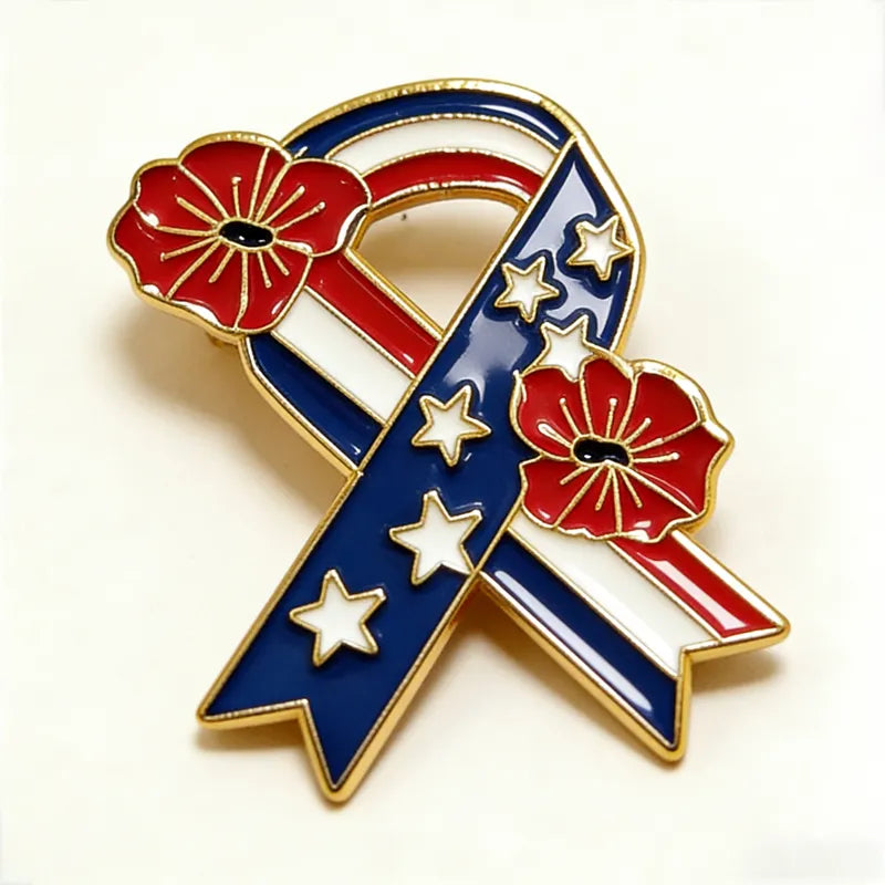 Unisex US Memorial Day Poppy Exquisite Brooch
