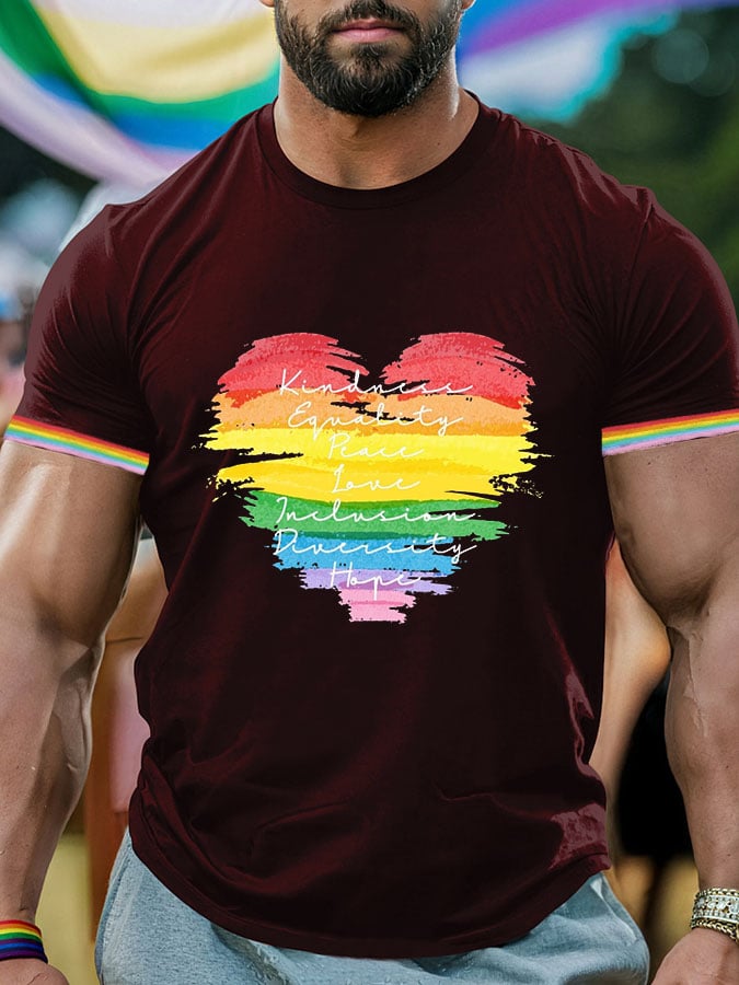 Men's Gay Month Print Casuasl T-Shirt