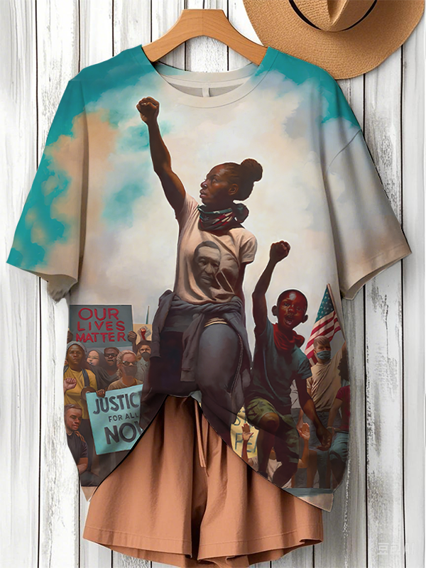 Women's Juneteenth Parade Activities Art Print Casual T-Shirt