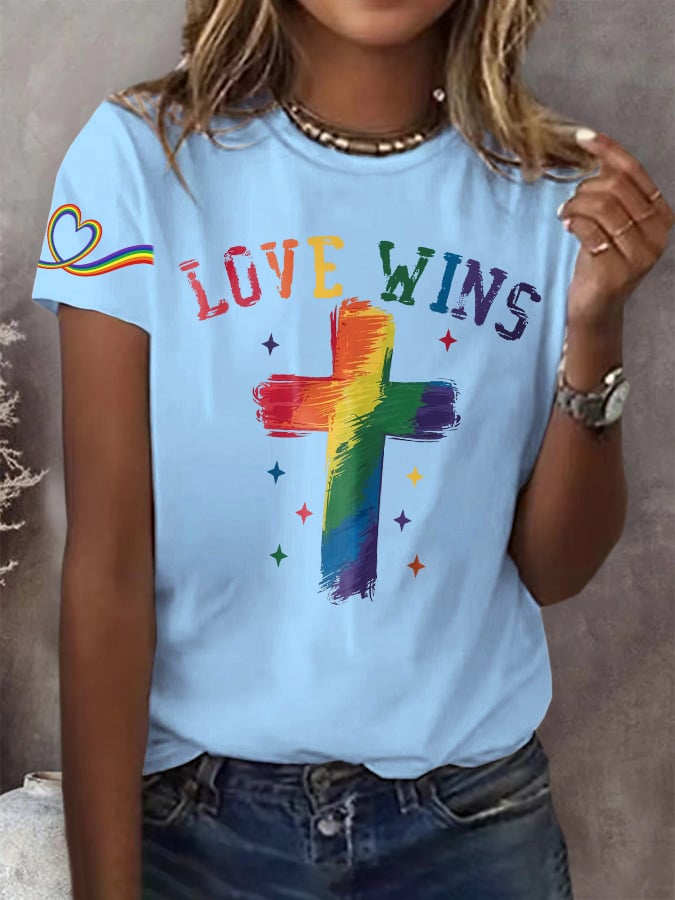 Women's Pride Month Print Round-Neck T-Shirt