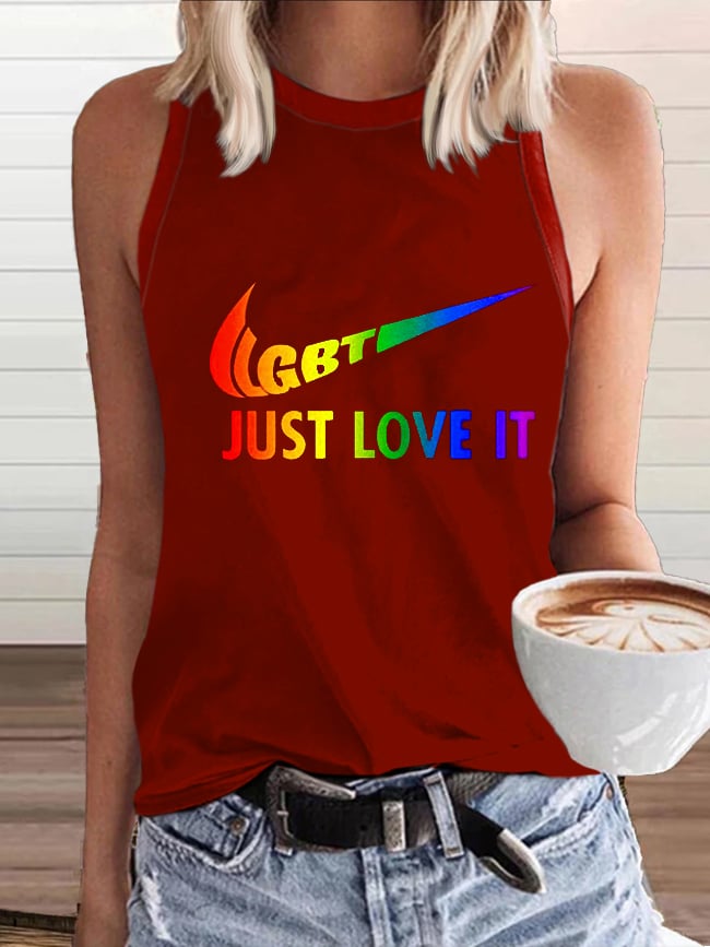 Women's Pride Month Just Love It Printed Tank Top