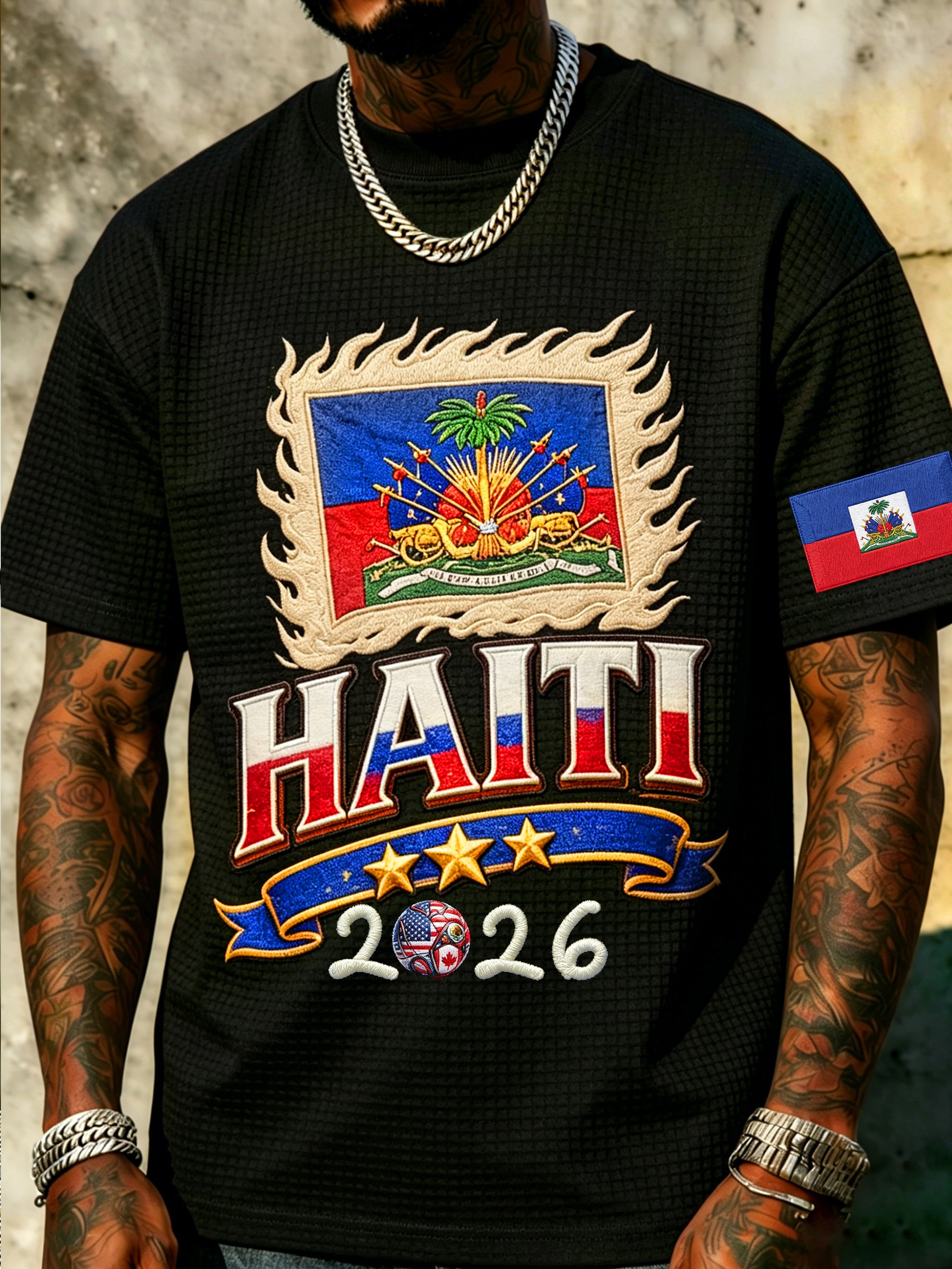 African-American Men's World Cup Haiti Team Fan Printed Top