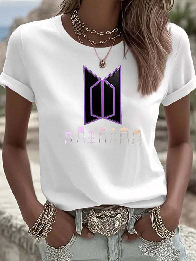 Women's K-pop  Print Casual T-Shirt