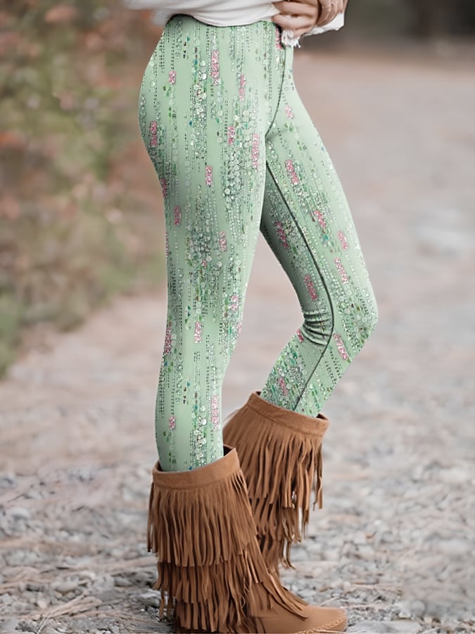 Women's Art Design Printed Slim Fit Leggings