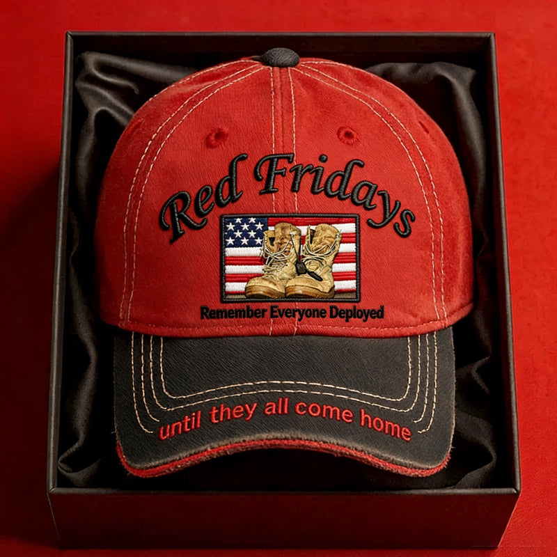"Red Friday" Themed Printed Casual Baseball Cap