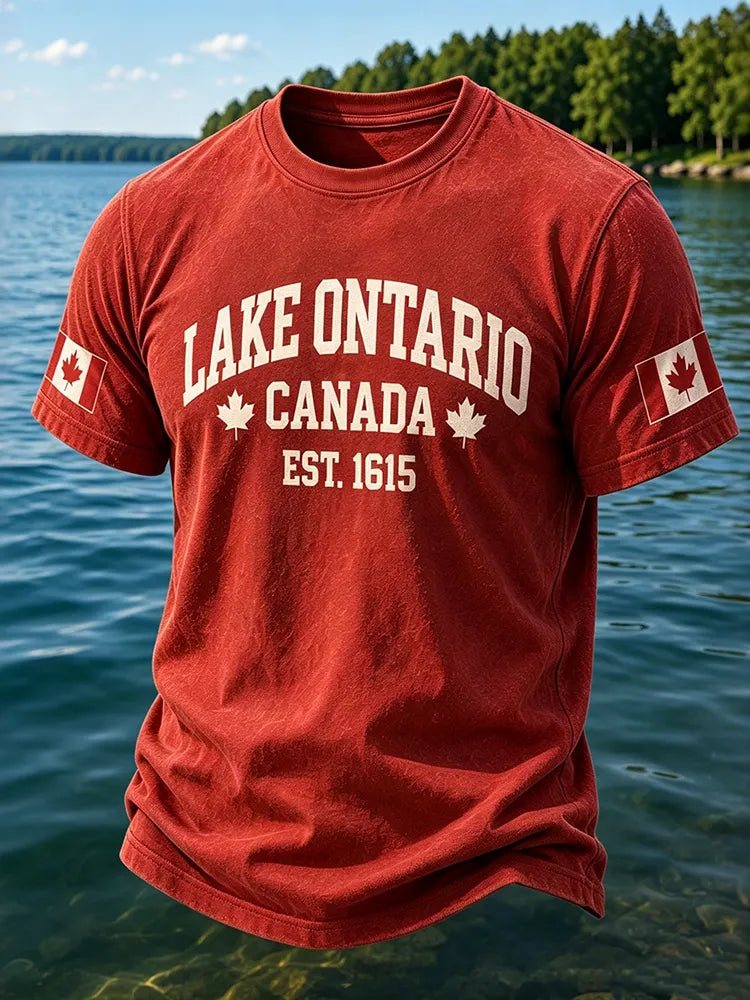 Men's 1615 Ontario Canada Print Casual T-shirt