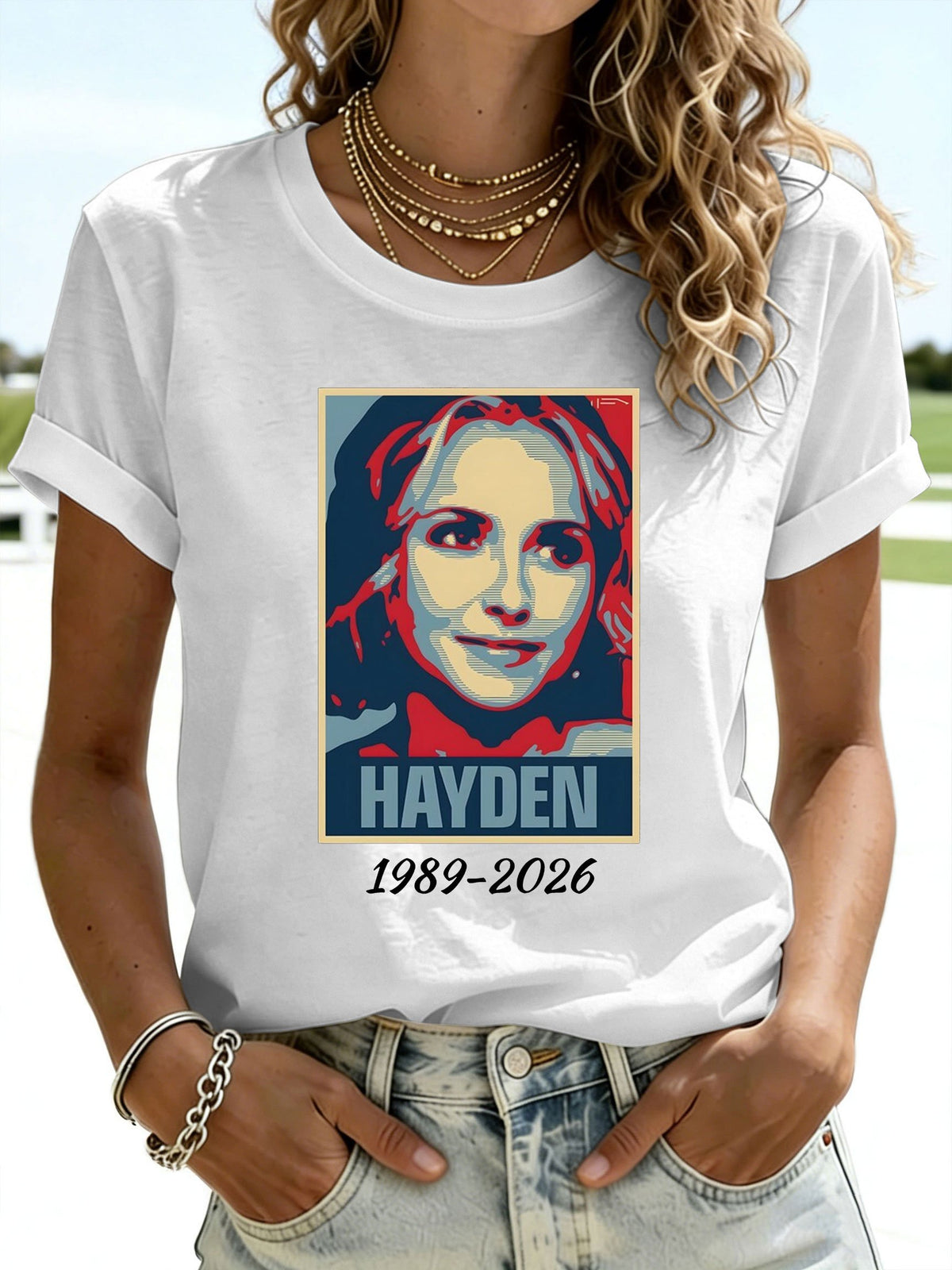 Women's Retro-Casual Art-Print T-Shirt