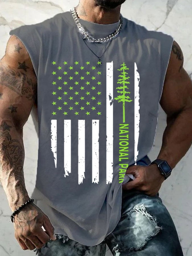 Men's National Park Print Casual Vest