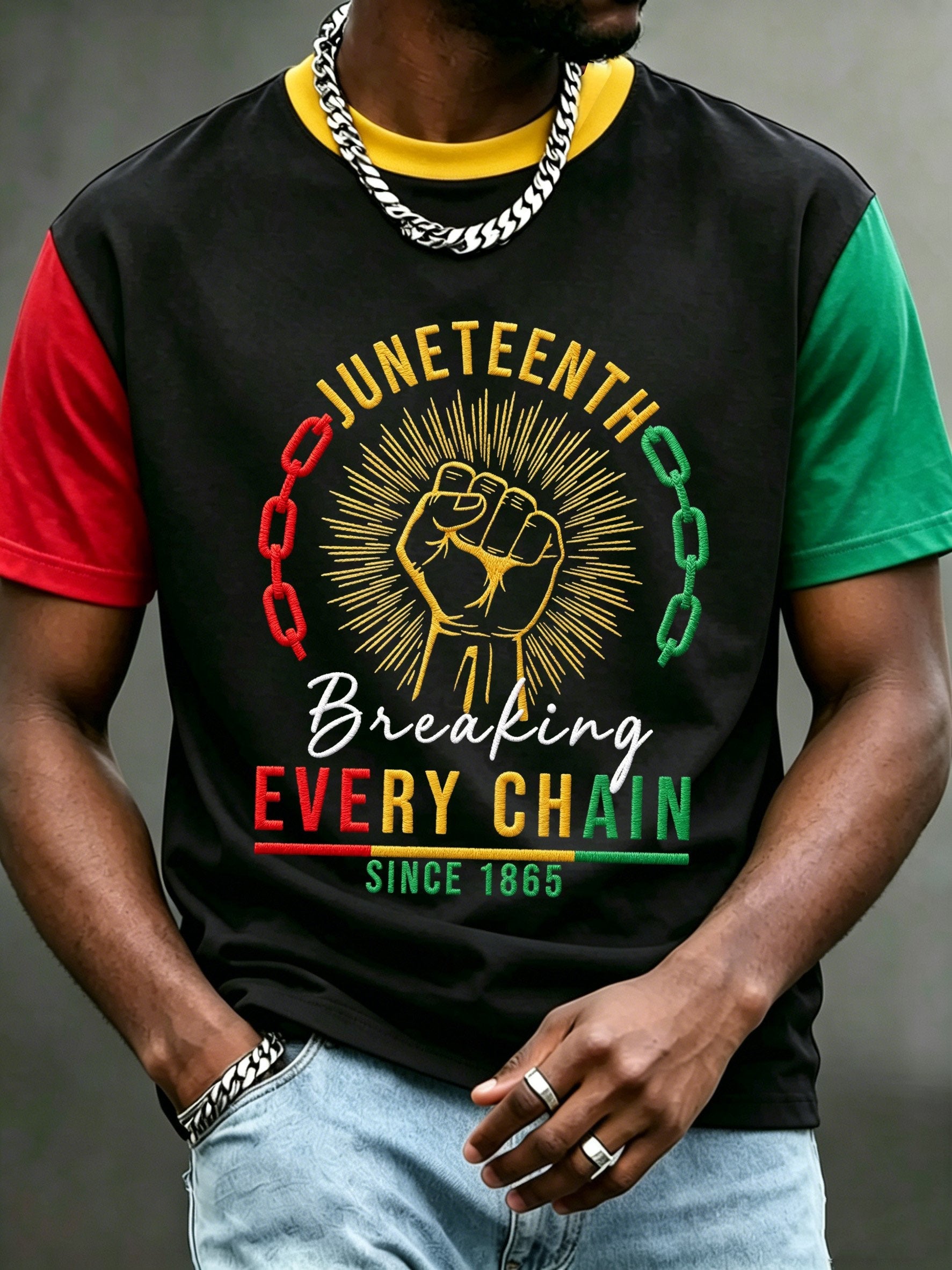 Men's Juneteenth Print Casual Top