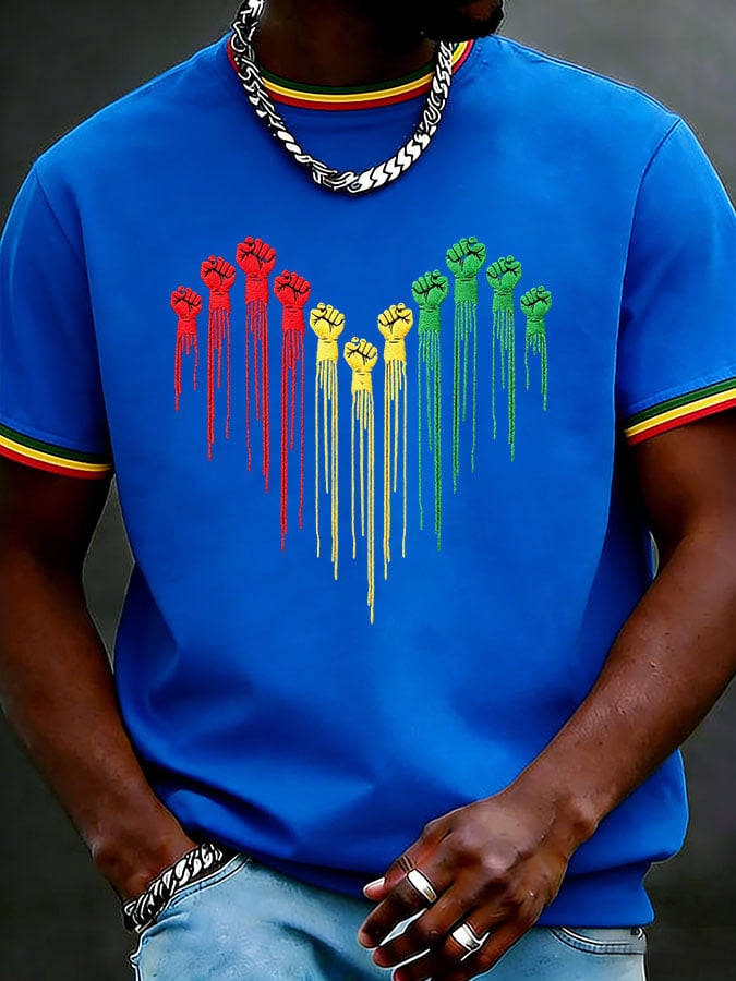 Men's Juneteenth Printed Casual T-shirt