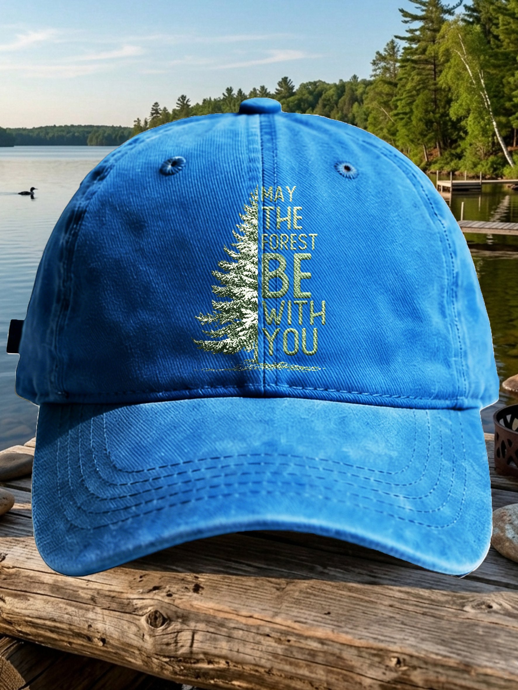 Retro May The Forest Be With You Print Baseball Cap