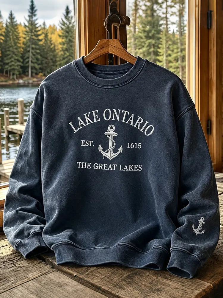 Men's 1615 Ontario Printed Casual Warm Sweatshirt