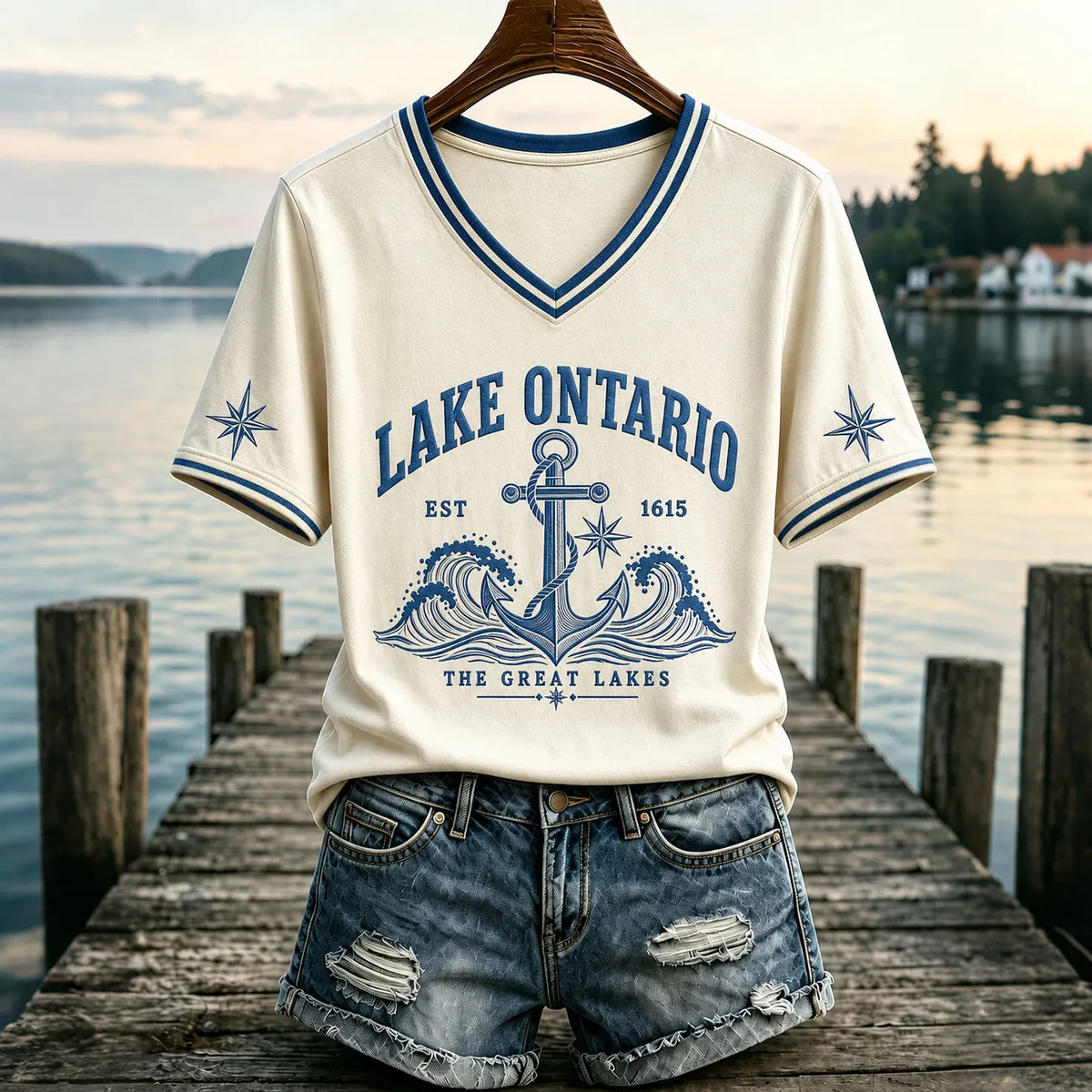 Women's Lake Ontario Always And Forever V-neck Tee